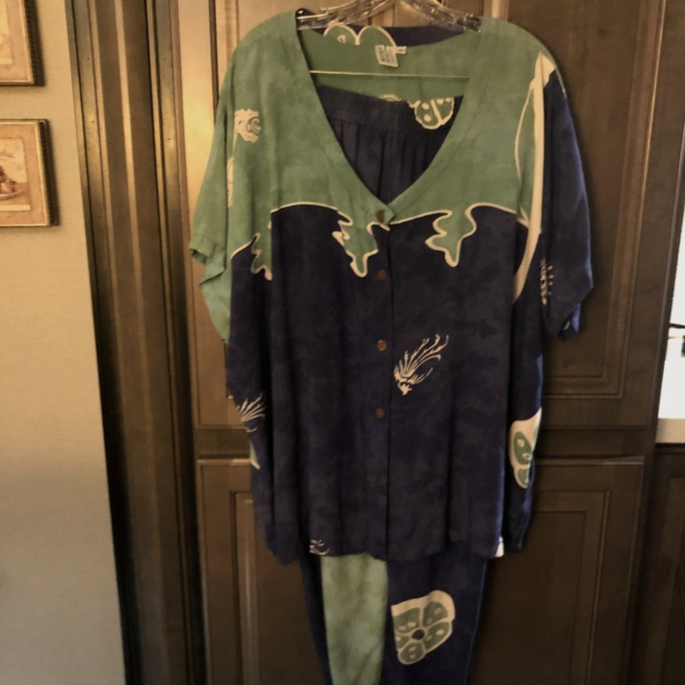 Plus Size 2-pc Bali Batiks Comfor Pant Set